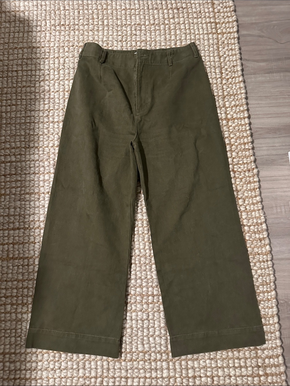 Rhythm Olive Green Corduroy Wide-Leg Women's Pants